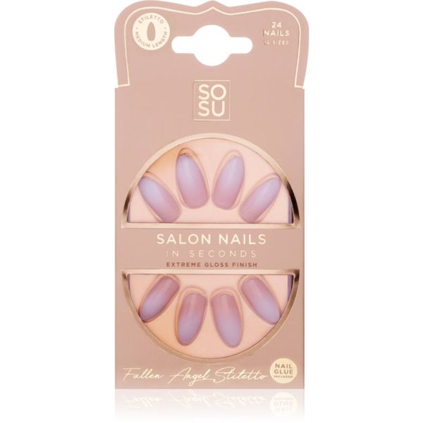 SOSU Cosmetics SOSU Cosmetics Salon Nails Изкуствени нокти цвят Fallen Angel 24 бр.