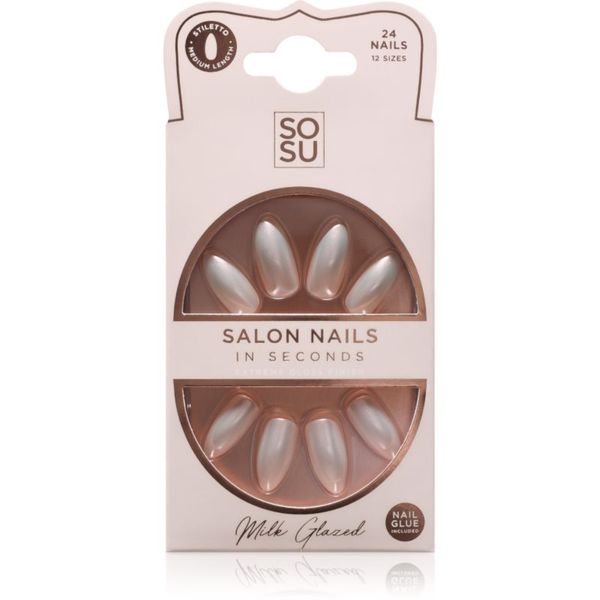 SOSU Cosmetics SOSU Cosmetics Salon Nails Изкуствени нокти цвят Milk Glazed 24 бр.