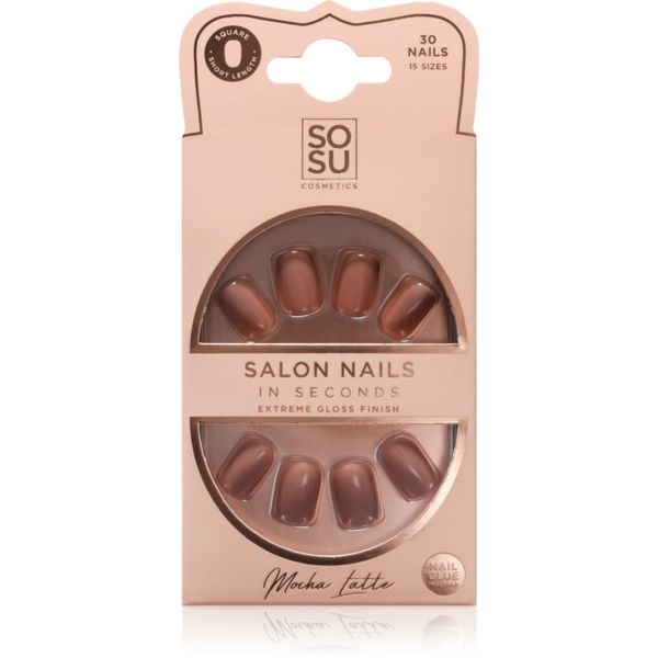 SOSU Cosmetics SOSU Cosmetics Salon Nails Изкуствени нокти цвят Mocha Latte 30 бр.