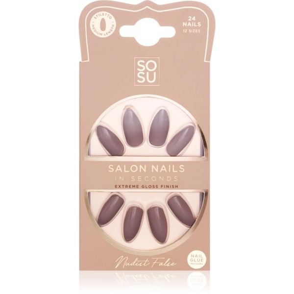 SOSU Cosmetics SOSU Cosmetics Salon Nails Изкуствени нокти цвят Nudist 24 бр.