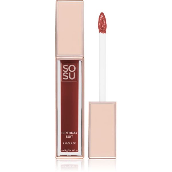 SOSU Cosmetics SOSU Cosmetics Satin Lip Glaze хидратиращ блясък за устни цвят Birthday Suit 6 мл.