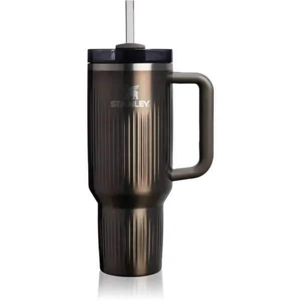 Stanley Stanley Quencher H2.O FlowState™ Fluted Tumbler неръждаема термочаша със сламка голям Gunmetal Shine 1180 мл.