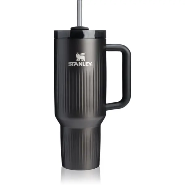 Stanley Stanley Quencher H2.O Fluted Tumbler неръждаема термочаша със сламка голям Black PVD 1180 мл.