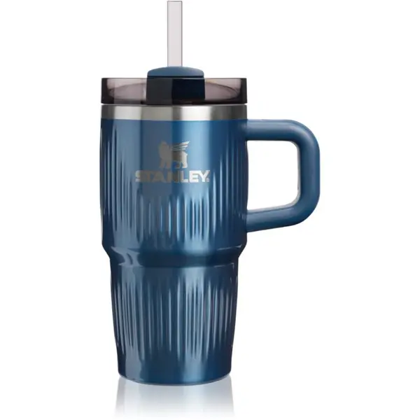 Stanley Stanley Quencher H2.O Fluted Tumbler неръждаема термочаша със сламка малък Glacial Blue Shine 590 мл.