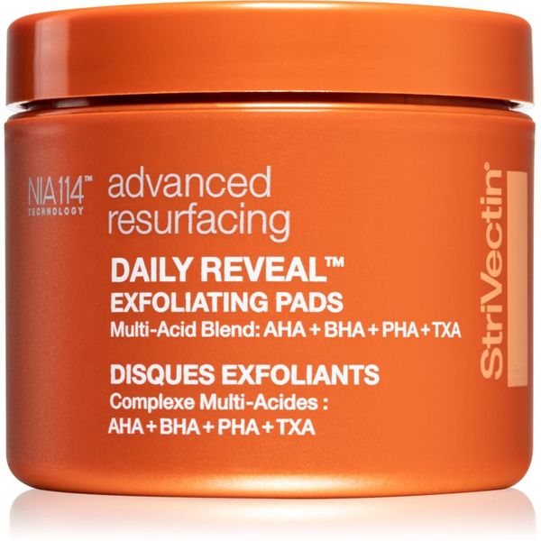 StriVectin StriVectin Advanced Resurfacing Daily Reveal Exfoliating Pads ексфолиращи възглавнички  за изглаждане на кожата и минимизиране на порите 60 бр.