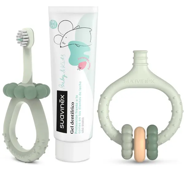 Suavinex Suavinex Baby & Kids My First Dental Care Set подаръчен комплект за бебета и деца Green