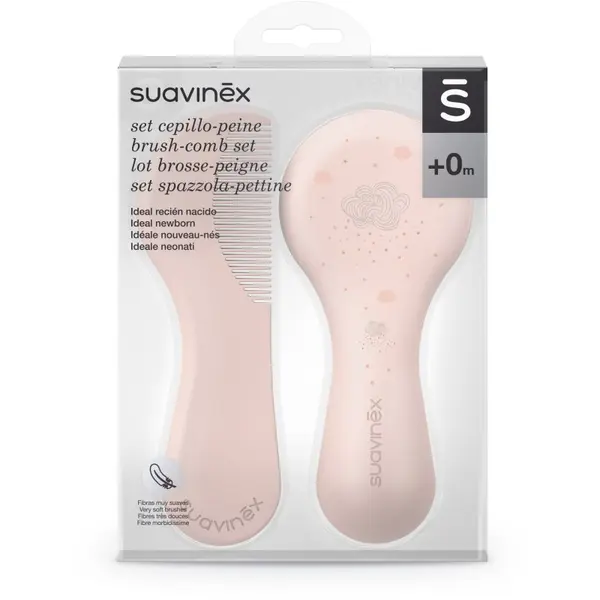 Suavinex Suavinex Dreams Brush-comb Set комплект за деца от раждането им Pink 2 бр.