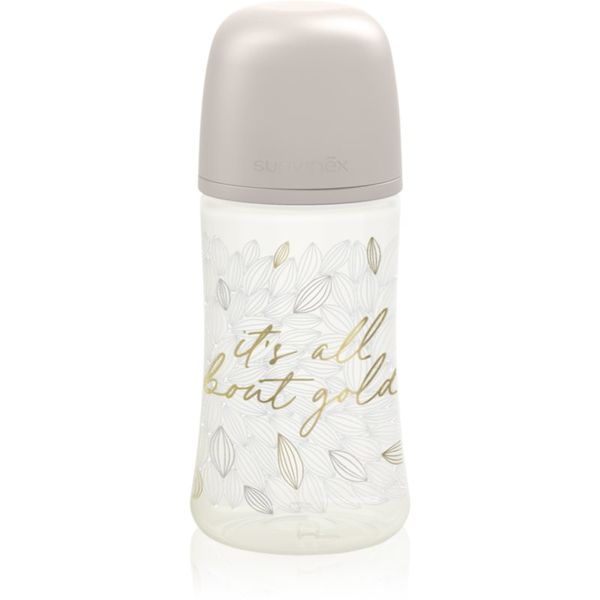 Suavinex Suavinex Gold Premium SX Pro Physiological M бебешко шише Medium Flow 3 m+ Grey 270 мл.