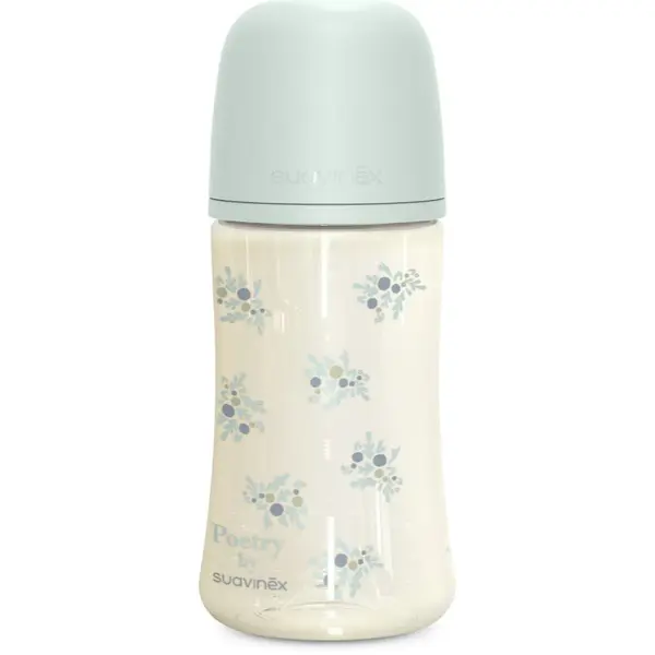 Suavinex Suavinex Poetry XS Pro Physiological M бебешко шише 3 m+ Medium Flow - Blue 270 мл.