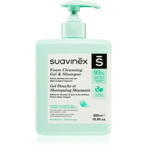 Suavinex Suavinex Syndet Foaming Gel-Shampoo шампоан с пяна за деца от раждането им Baby Cologne 500 мл.
