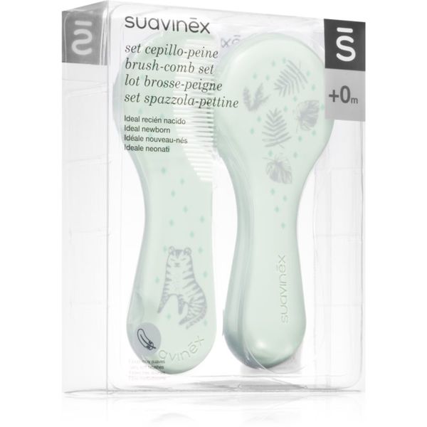 Suavinex Suavinex Tigers Brush-comb Set комплект за деца от раждането им Green 1 бр.