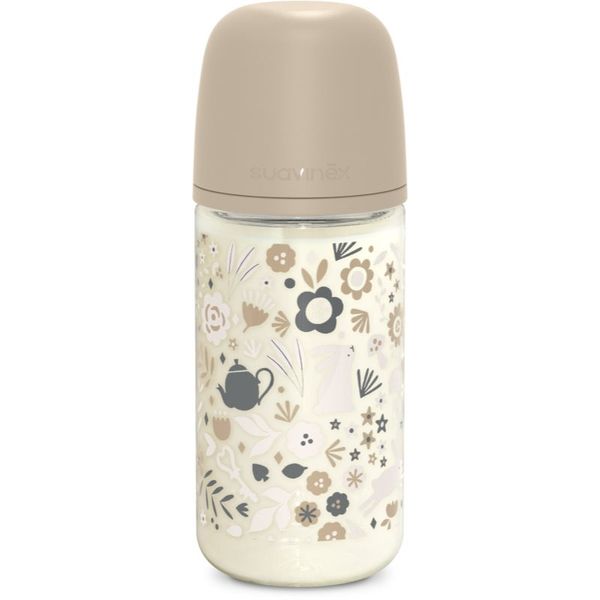 Suavinex Suavinex Wonderland SX Pro Physiological Anti-Colic Glass стъклено бебешко шише M Medium Flow 3 m+ Liberty Cream 240 мл.