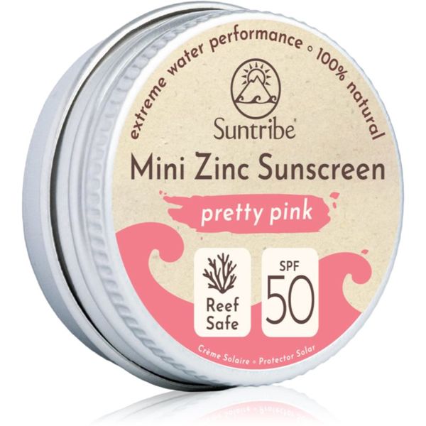 Suntribe Suntribe Mini Zinc Sunscreen минерален защитен крем за лице и тяло SPF 50 Pretty Pink 15 гр.