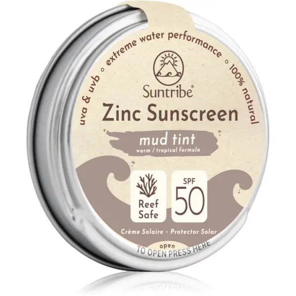 Suntribe Suntribe Zinc Sunscreen минерален защитен крем за лице и тяло SPF 50 Mud Tint 45 гр.