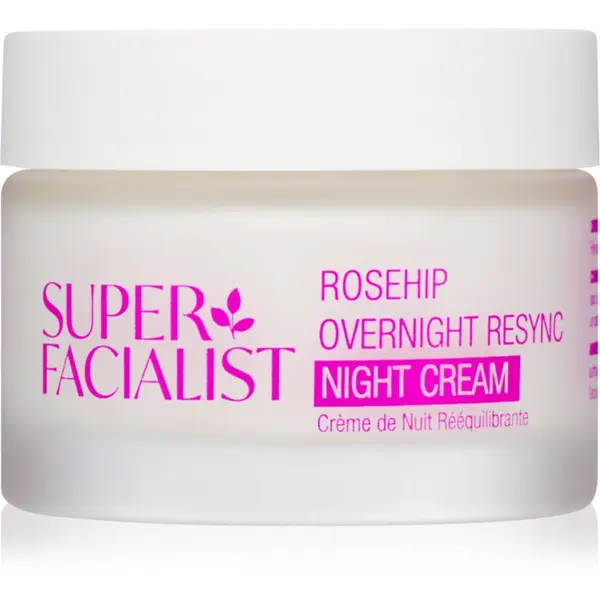 Super Facialist Super Facialist Rosehip Overnight Resync стягащ и омекотяващ нощен крем за подхранване и хидратация 50 мл.