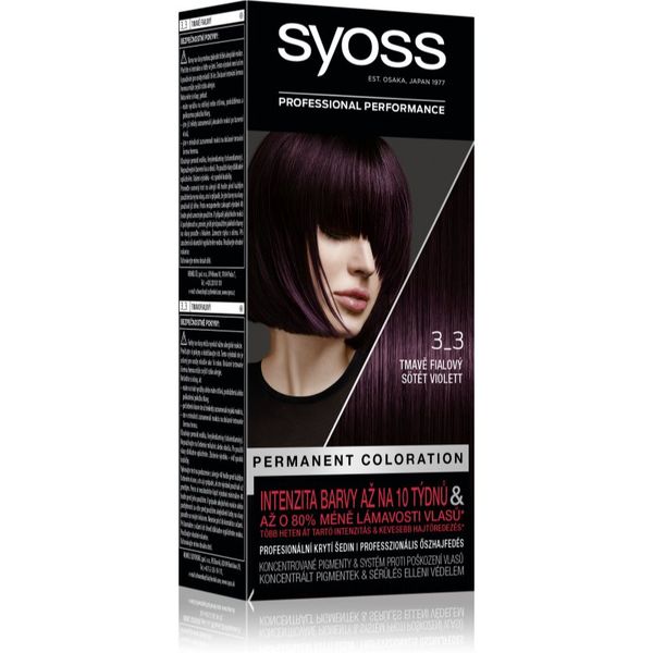 Syoss Syoss Color перманентната боя за коса цвят 3-3 Dark Violet