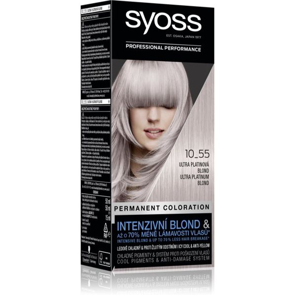 Syoss Syoss Cool Blonds перманентната боя за коса цвят 10-55 Ultra platinum blond