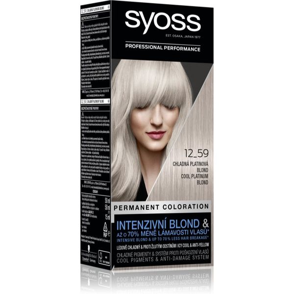Syoss Syoss Cool Blonds перманентната боя за коса цвят 12-59 Cool platinum blond