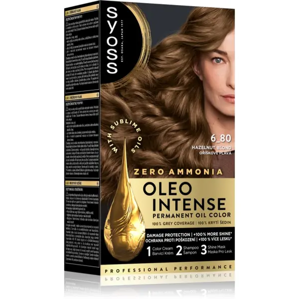Syoss Syoss Oleo Intense перманентната боя за коса с олио цвят 6-80 Hazelnut Blond 1 бр.