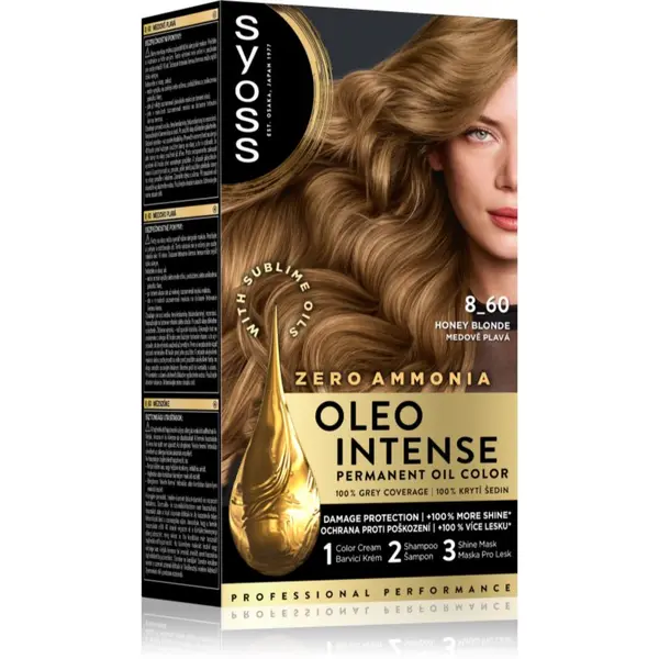 Syoss Syoss Oleo Intense перманентната боя за коса с олио цвят 8-60 Honey Blond 1 бр.
