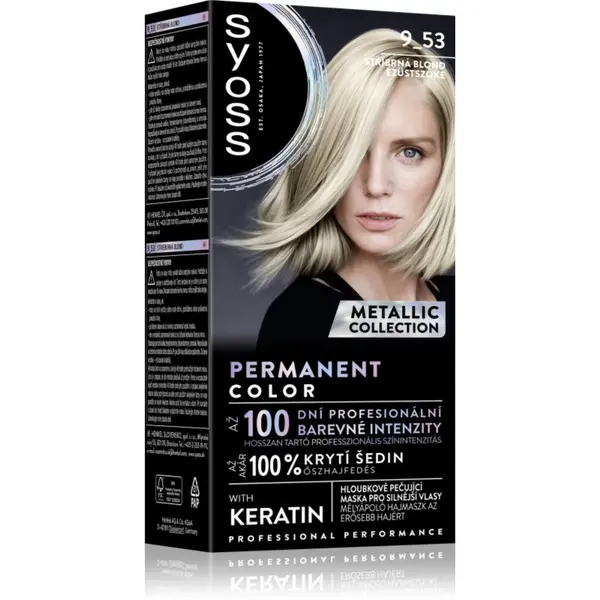 Syoss Syoss Permanent Color Metallic Collection перманентната боя за коса цвят 9-53 Silver Blush 1 бр.