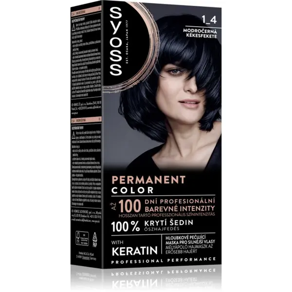 Syoss Syoss Permanent Color перманентната боя за коса цвят 1_4 Blue Black 1 бр.