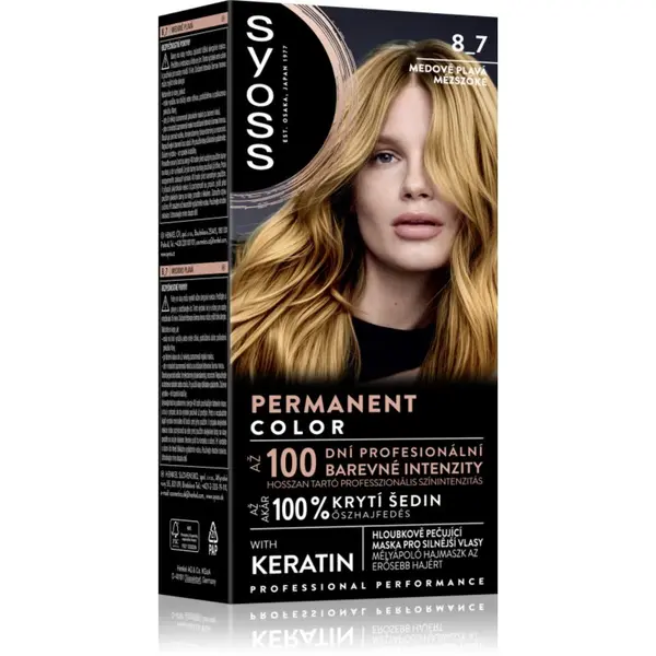 Syoss Syoss Permanent Color перманентната боя за коса цвят 8_7 Honey Blond 1 бр.