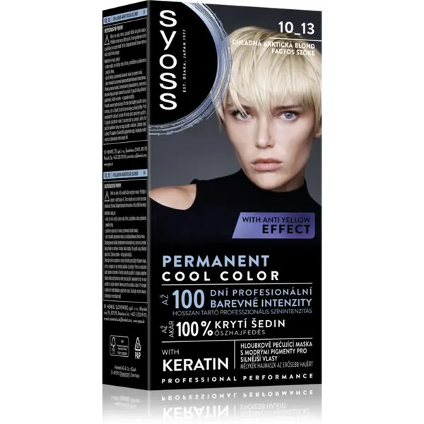 Syoss Syoss Permanent Cool Color перманентната боя за коса със студен подтон цвят 10_13 Arctic Blond 1 бр.
