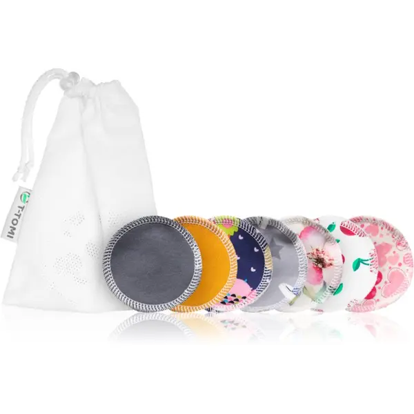 T-Tomi T-TOMI Make-up Removal Pads Set Soft 1 Week тампони за почистване на грим, които могат да се перат COLOUR + Laundry Wash Bag 7 бр.