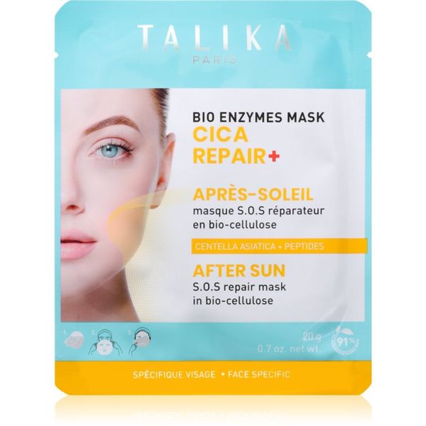 Talika Talika Bio Enzymes Cica Repair After Sun успокояваща платнена маска след слънчеви бани 20 гр.