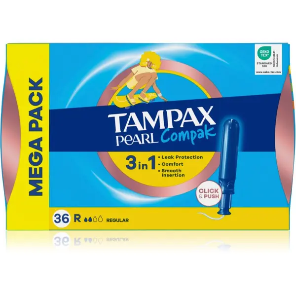 Tampax Tampax Pearl Compak Regular тампони с апликатор 36 бр.