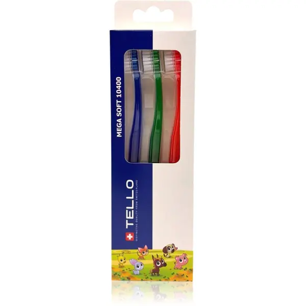 TELLO TELLO Kids 10400 Mega Soft четки за зъби за деца 2-7 3 бр.