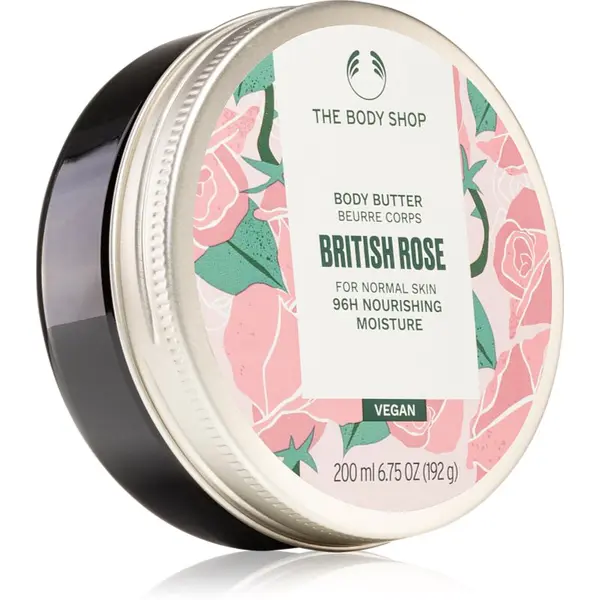 The Body Shop The Body Shop British Rose Body Butter масло за тяло с аромат на рози 200 мл.