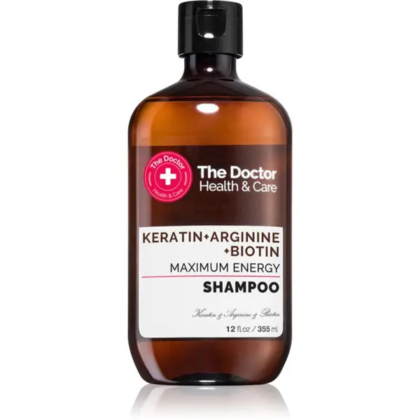 The Doctor The Doctor Keratin + Arginine + Biotin Maximum Energy кератинов шампоан за подсилване и блясък на косата 355 мл.