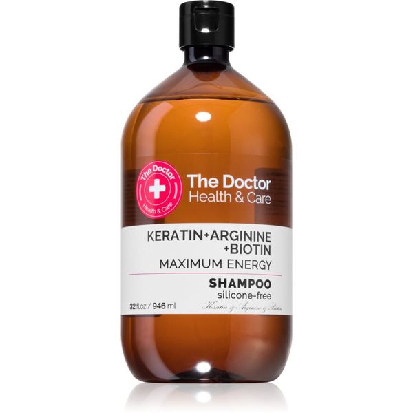The Doctor The Doctor Keratin + Arginine + Biotin Maximum Energy кератинов шампоан за подсилване и блясък на косата 946 мл.