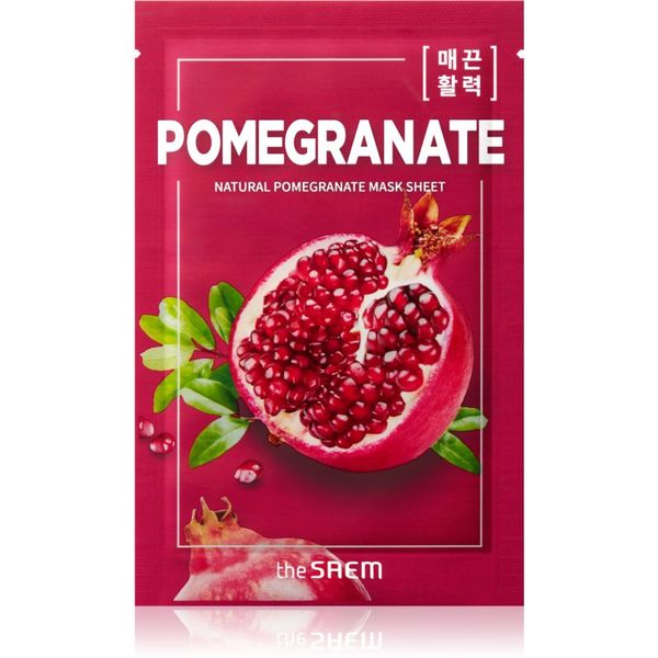 The Saem The Saem Natural Mask Sheet Pomegranate платнена маска за интензивно опъване и озаряване на кожата на лицето 21 мл.