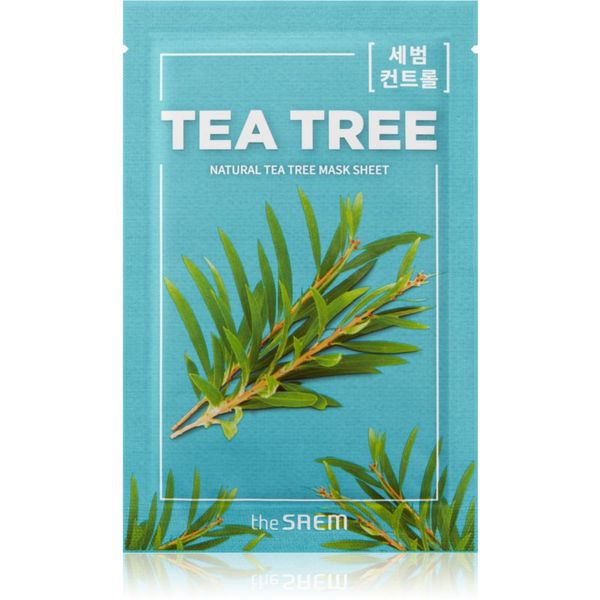 The Saem The Saem Natural Mask Sheet Tea Tree платнена маска с почистващ и освежаващ ефект 21 мл.