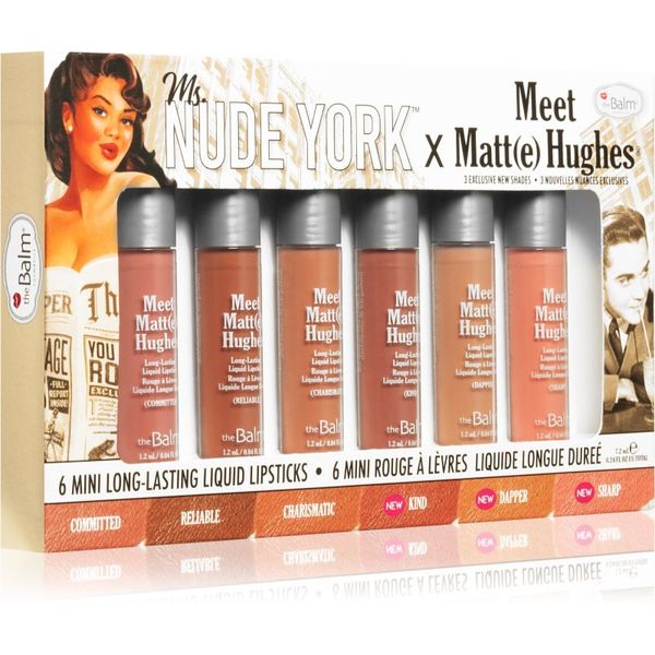 theBalm theBalm Meet Matt(e) Hughes X Ms. Nude York комплект течно червило (с матиращ ефект)