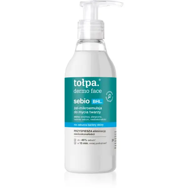Tołpa Tołpa Dermo Face Sebio BHL измиващ гел за лице 195 мл.