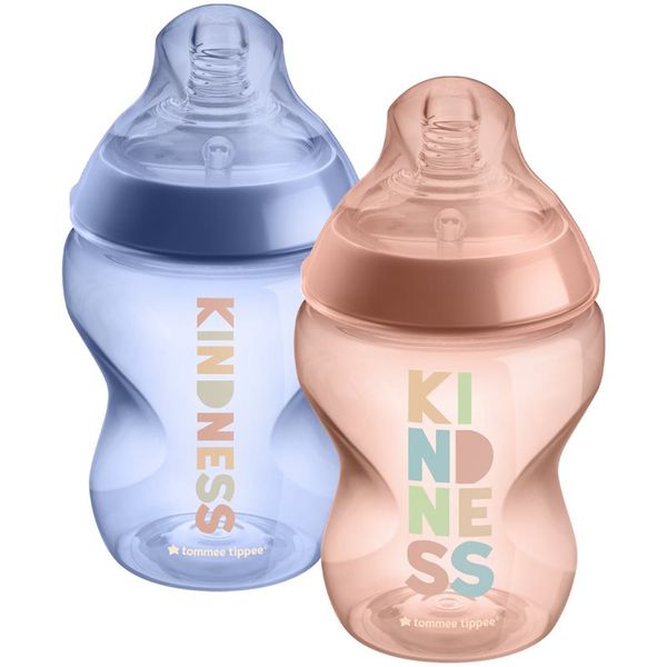 Tommee Tippee Tommee Tippee Closer To Nature Anti-colic Kindness бебешко шише Slow Flow 0m+ 2x260 мл.