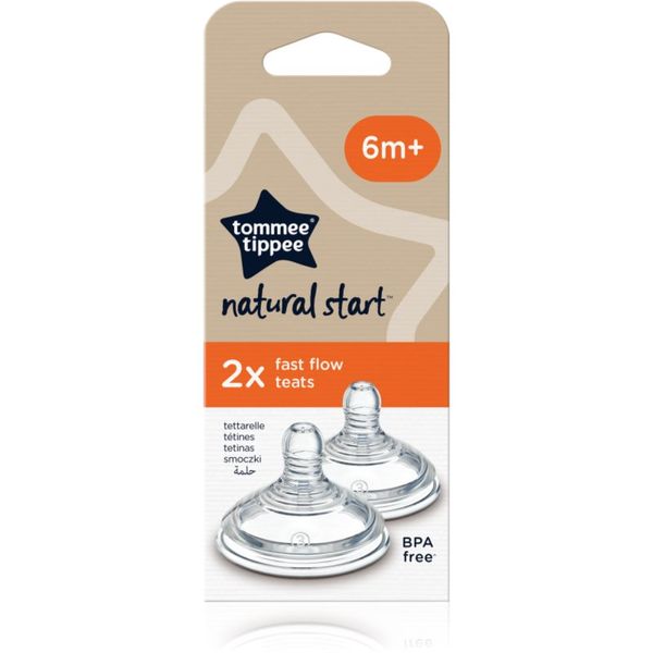 Tommee Tippee Tommee Tippee Natural Start Anti-Colic Teat биберон за шише Fast Flow 6 m+ 2 бр.