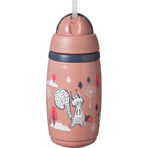 Tommee Tippee Tommee Tippee Superstar Insulated Straw чаша със сламка за деца 12m+ Pink 266 мл.