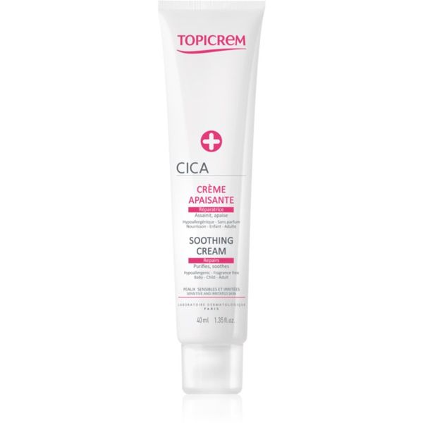 Topicrem Topicrem CICA Soothing Cream интензивен възстановяващ крем за раздразнена кожа 40 мл.