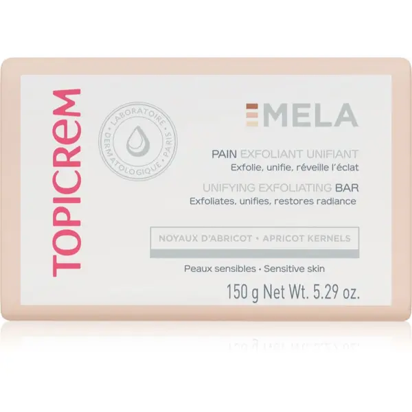 Topicrem Topicrem MELA Unifying Exfoliating Bar почистващ сапун с ексфолиращо действие за лице и тяло 150 гр.