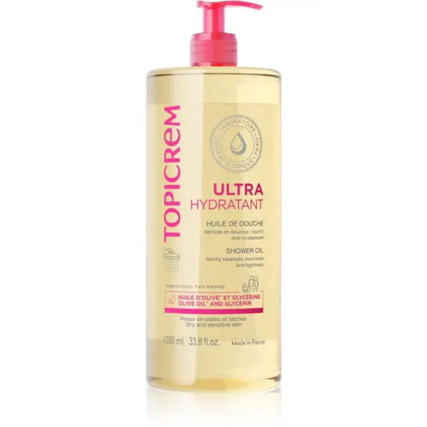 Topicrem Topicrem UH BODY Shower Oil хидратиращо почистващо олио за суха и чувствителна кожа 1000 мл.