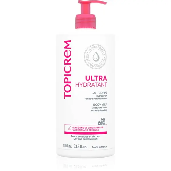 Topicrem Topicrem UH BODY Ultra-Moisturizing Body Milk дълбоко хидратиращо мляко за тяло за суха и чувствителна кожа 1000 мл.