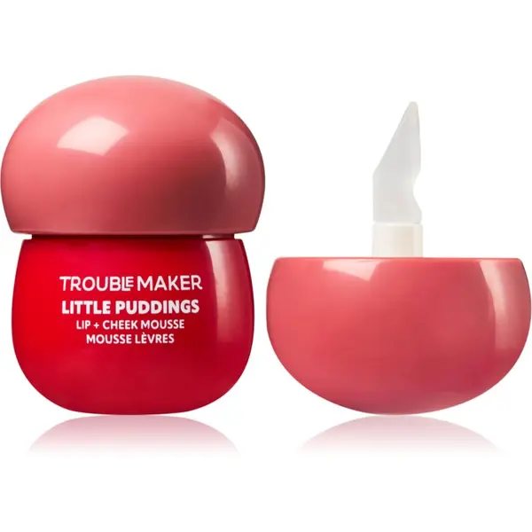 Trouble Maker Trouble Maker Little Pudding Lip + Cheek Mousse мултифункционален грим за устни и скули цвят Coral Pink 5 гр.