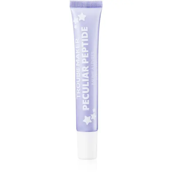 Trouble Maker Trouble Maker Peculiar Peptide балсам за устни с блестящи частици цвят Blueberry Muffin Lilac 10 мл.
