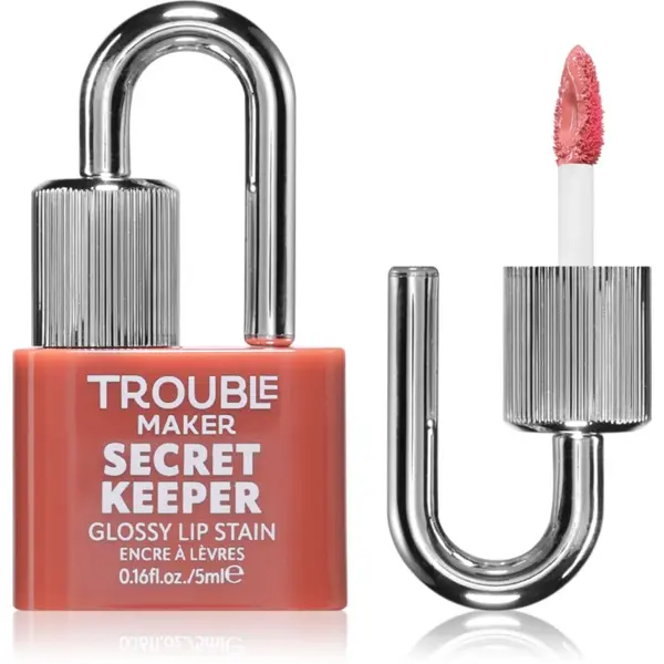 Trouble Maker Trouble Maker Secret Keeper Lip Gloss Stain боя за устни за дълготраен ефект цвят Undercover Pink Nude 5 мл.