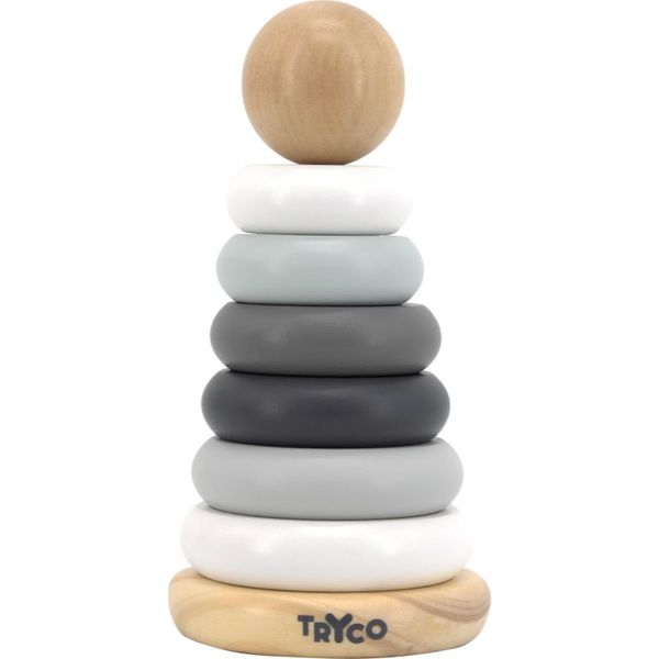 Tryco Tryco Wooden Ring Piramid играчка от дърво 10m+ 1 бр.